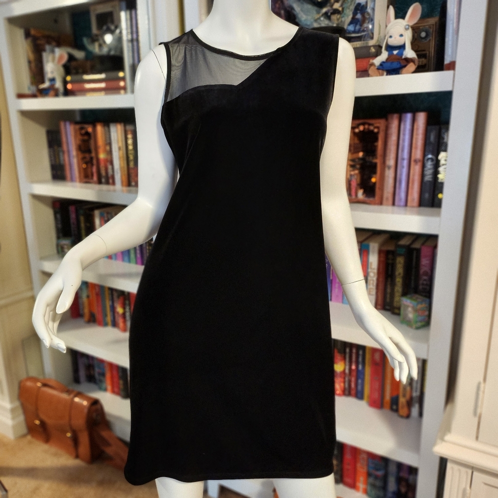 Vivienne Tam Black Stretch Velour Mini Dress